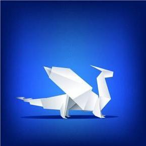 Arte de origami - dragão de papel