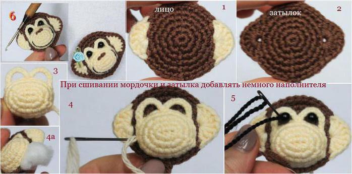 Crocheted monkey crochet - diagrama e descrição