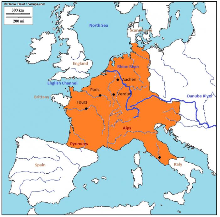 Quantos anos o Império Frankish sobreviveu - a história do novo Império Romano Ocidental